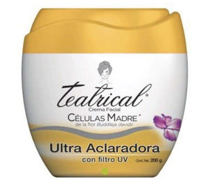 2 X TEATRICAL crema facial celulas madre  ACLARADORA Brightening filtro UV 200g
