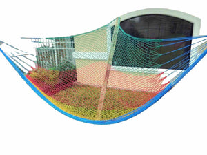 12 Ft Hammock Hamaca Multi-Colored Mexico Handmade Threaded Patio Camping New