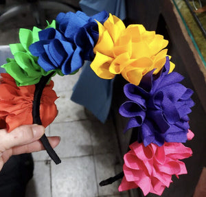 Mexican flower wide headband costume catrina dance folklorico Mexico women new