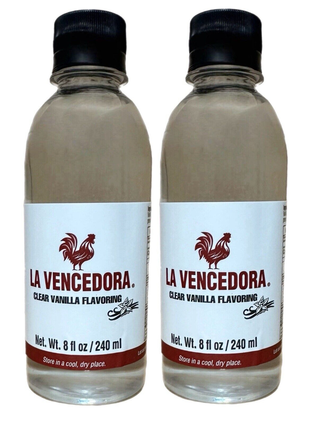 La Vencedora Mexican Vanilla Flavoring New Presentation Clear 8oz. Pack of 2