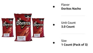 Sabritas Doritos Nacho 146g Box with 3 bags papas snack Mexican Chips