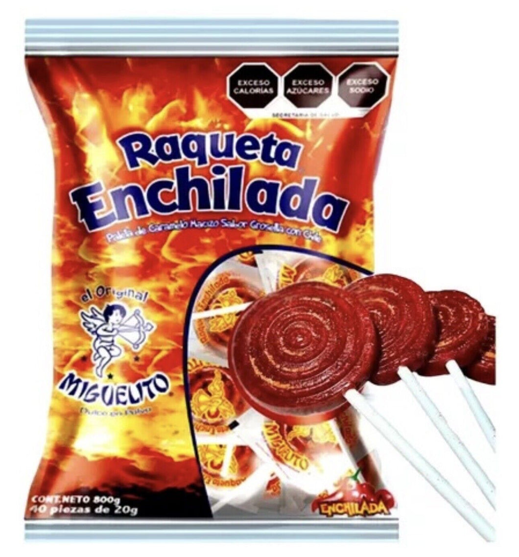 Miguelito Lollipop - Raqueta Enchilada Miguelito 40 ct