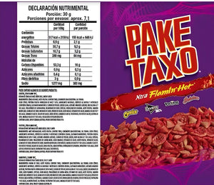 Paketaxo Flaming Hot 75g Box W/5 Bags Papas Snack Authentic Mexican Chips
