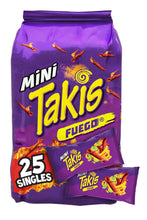 Load image into Gallery viewer, Takis Fuego Mini Bite Size Rolled Tortilla Chips Multipck 25 ct mini snack bags