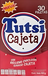 tutsi pop cajeta paletas lollipops con relleno chicloso sabor cajeta 30 ct