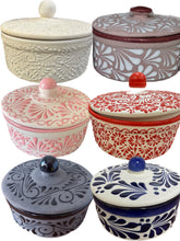 Load image into Gallery viewer, Talavera Authentic Mexican Tortillero Tortilla Warmer W/Lid Handmade Handpainted Barro 1 Pc