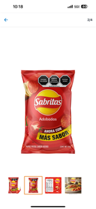 Sabritas Mexican Papas Chips Variety Pack SMALL Box w/5 bags Mexican Snacks