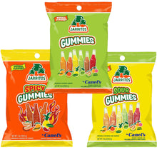 Load image into Gallery viewer, Jarritos gummies fruit flavored original sour &amp; spicy mexican candy 8oz 3 pk