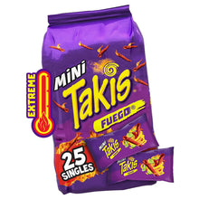 Load image into Gallery viewer, Takis Fuego Mini Bite Size Rolled Tortilla Chips Multipck 25 ct mini snack bags