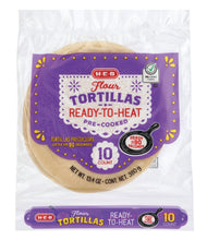Load image into Gallery viewer, HEB Ready to Heat Flour Tortillas 10 Ct Bag Pack of 6 Total of 60 Tortillas