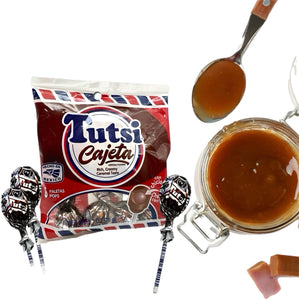 tutsi pop cajeta paletas lollipops con relleno chicloso sabor cajeta 30 ct
