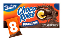 Load image into Gallery viewer, Marinela Choco Roles Pineapple Creme-Filled Chocolate Mexican Snack Cakes 8 ct