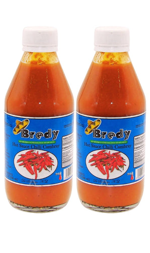 2 X BREDY Hot Sauce Red CAMBRAY Peppers salsas Mexico 8.5oz 2 Glass Bottles