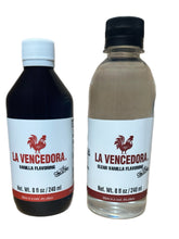Load image into Gallery viewer, La Vencedora Mexican Vanilla Flavoring New Presentation 2 Dark &amp; 2 Clear 8oz. Ea.