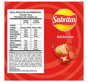 Sabritas Mexican Papas Chips Variety Pack SMALL Box w/5 bags Mexican Snacks