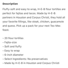 Load image into Gallery viewer, HEB Original Fajita Tacos Ready to Heat Flour Tortillas 20 Ct Bag Pack of 2
