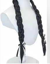 Load image into Gallery viewer, Two 23" Long Black Braids Hair Wig Accessories Folklorico Costume Dance Fiesta