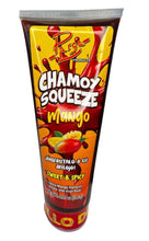 Load image into Gallery viewer, CHAMOY SQUEEZE VARIETY sauce with pulp mango watermelon &amp; tamarind for a spicy tangy &amp; sweet flavor 3 pk