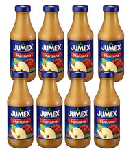 Load image into Gallery viewer, Jumex Manzana 100% natural fruit nectar NO preservatives artificial flavors colors 13oz glass bottles 8 Pk.