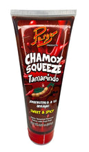 Load image into Gallery viewer, CHAMOY SQUEEZE VARIETY sauce with pulp mango watermelon &amp; tamarind for a spicy tangy &amp; sweet flavor 3 pk