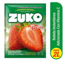Load image into Gallery viewer, 3 X Zuko Fresa Strawberry Flavor Drink Mix No Sugar Needed Makes 2 Liters