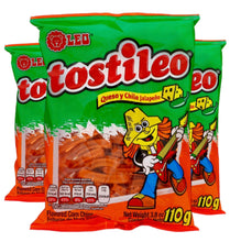Load image into Gallery viewer, Leo Tostileo Queso Y Chile Jalapeno Corn Chips Mexican Snacks Authentic 3 Pack