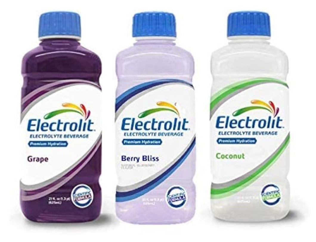 Electrolit Electrolyte Hydration Recovery Drink 21oz Grape Berry Coconut 12 Pk