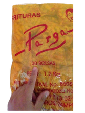 Load image into Gallery viewer, FRITOS PARGA clasicas frituras originales de Mexico 2oz. ea. 30 Pk. 1 Lt. Salsa Botanera Bottle