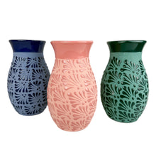 Load image into Gallery viewer, Talavera Authentic Mexican Florero Flower Base Handmade Handpainted Barro Engove 1 Pc