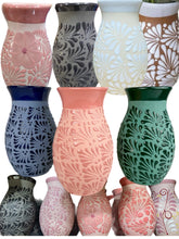 Load image into Gallery viewer, Talavera Authentic Mexican Florero Flower Base Handmade Handpainted Barro Engove 1 Pc