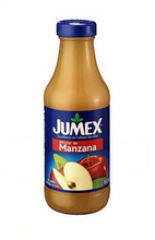 Load image into Gallery viewer, Jumex Manzana 100% natural fruit nectar NO preservatives artificial flavors colors 13oz glass bottles 8 Pk.