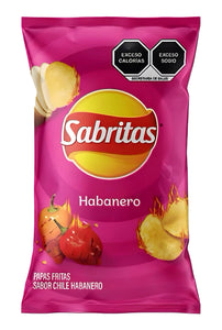 SABRITAS HABANERO HOT CHIPS 45g Box With 5 bags papas snacks Mexican Chips