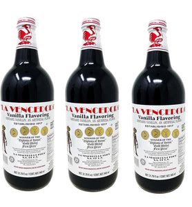 3 X La Vencedora Mexican Vanilla Glass Bottle 31oz Each From Mexico