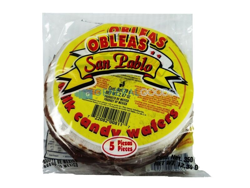 Oblea Grande Milk Candy Dulce De Leche Mexican Traditional Candy 10 Pcs