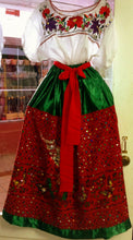 Load image into Gallery viewer, China Poblana Womens XS-XXL Folklorico Tri-Color Dress Set W/Eagle Sequin NWOT