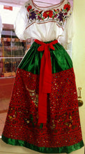 Load image into Gallery viewer, China Poblana Girls Sz XS-XL Folklorico Tri-Color Dress Set W/Eagle Sequin NWOT
