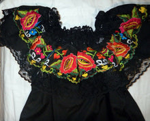 Load image into Gallery viewer, Womens Off-Shoulder Ruffle Top W/Floral Embroidery Folklorico Dance Handmade