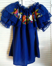 Load image into Gallery viewer, Womens Off-Shoulder Ruffle Top W/Floral Embroidery Folklorico Dance Handmade