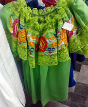 Load image into Gallery viewer, Womens Off-Shoulder Ruffle Top W/Floral Embroidery Folklorico Dance Handmade