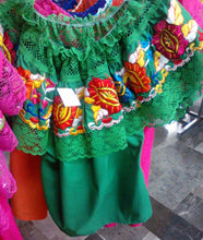 Load image into Gallery viewer, Womens Off-Shoulder Ruffle Top W/Floral Embroidery Folklorico Dance Handmade