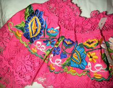 Load image into Gallery viewer, Womens Off-Shoulder Ruffle Top W/Floral Embroidery Folklorico Dance Handmade