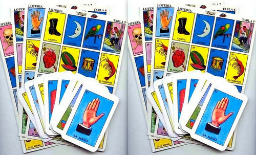2 X Authentic Mexican Loteria Bingo Chalupa Game: 20 Boards + 2 Deck Of 54 Cards