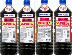 4 X Dark Danncy Pure Mexican Vanilla Extract 33oz1L Ea Plastic Botle From Mexico