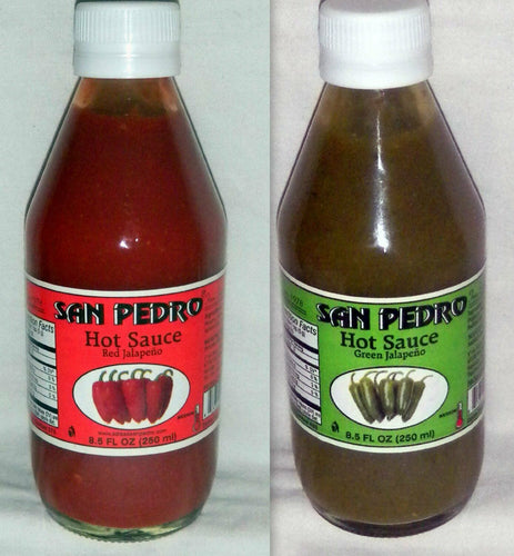 2 X SAN Pedro Hot Sauce Jalapeno From Mexico 8.5oz Glass Bottles Spicy Hot Salsa