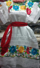 Load image into Gallery viewer, Yucatan Womens Folklorico Traditional Dance Fiesta Dress Embroidery Blck Wht New