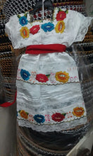 Load image into Gallery viewer, Yucatan Womens Folklorico Traditional Dance Fiesta Dress Embroidery Blck Wht New
