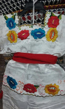 Load image into Gallery viewer, Yucatan Womens Folklorico Traditional Dance Fiesta Dress Embroidery Blck Wht New