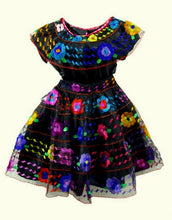 Load image into Gallery viewer, Chiapas Girls Folklorico Traditional Dance Fiesta Set Embroidery Black Or White