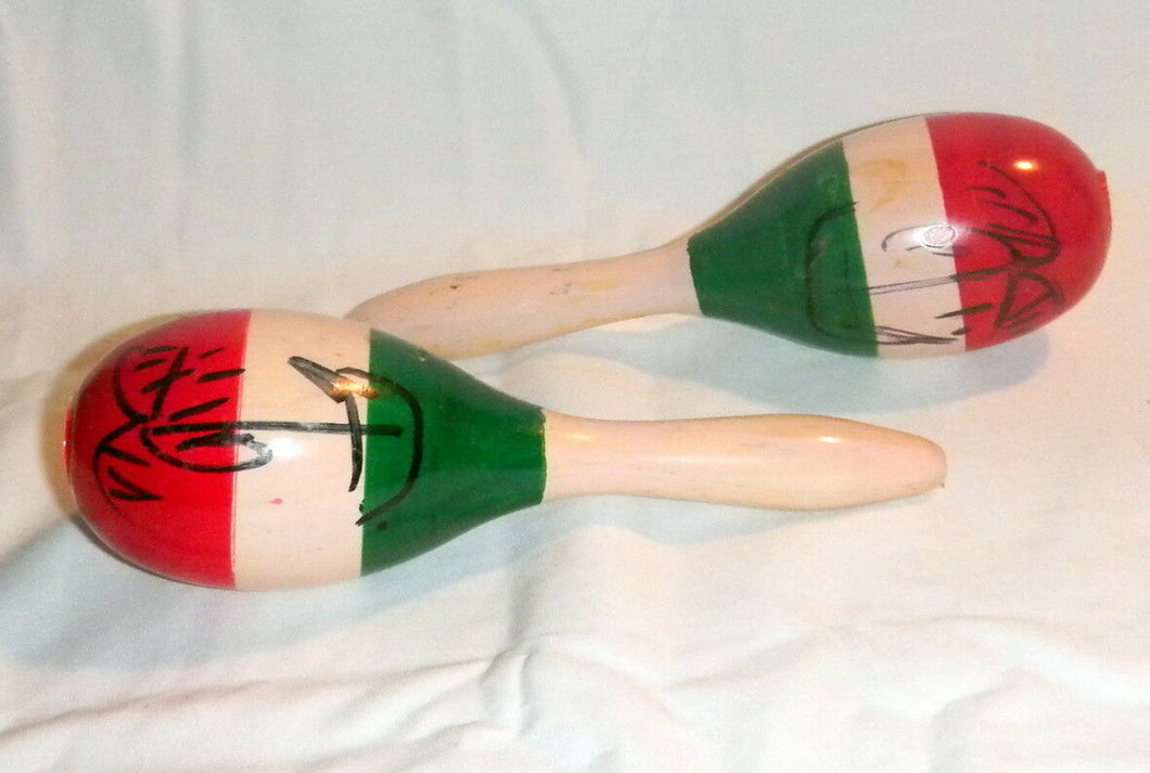 Small Wood Maracas From Mexico Folkloric Dance Performance Fiesta Music Dance