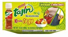 Load image into Gallery viewer, Mini Tajin To Go Classico Chile Polvo Chili Powder Fruits Veggies 10 Pcs Mexico